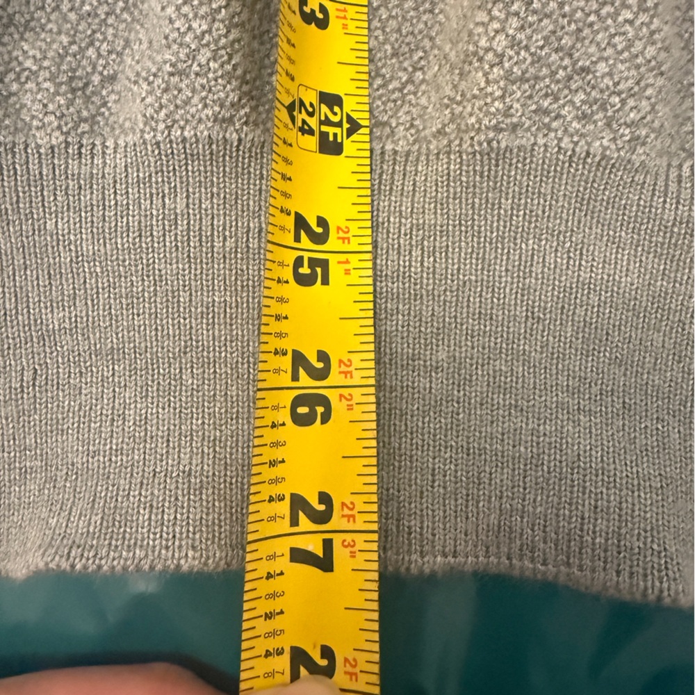 Allen Edmonds Merino Wool 1/4 Zip Sweater Gray XL 2XL Made in Italy Waffle Knit - Picture 9 of 13